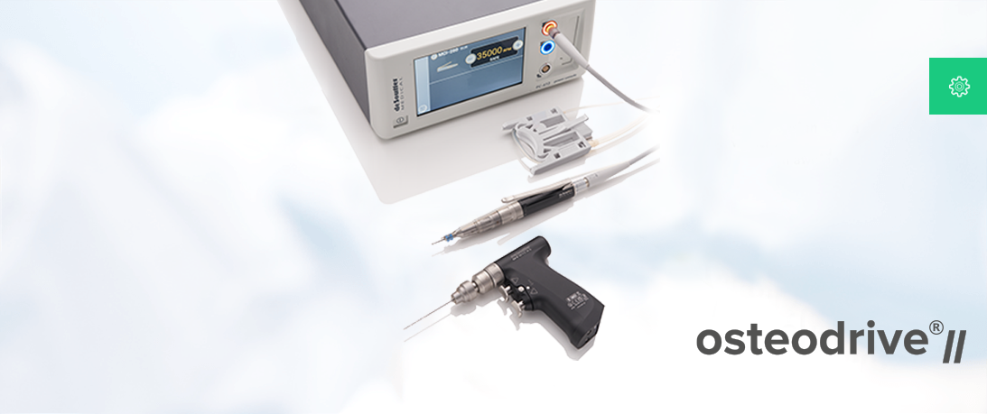 L'OSTEODRIVE ™ est un système d'instruments électriques modulaire polyvalent pour la chirurgie des petits os.